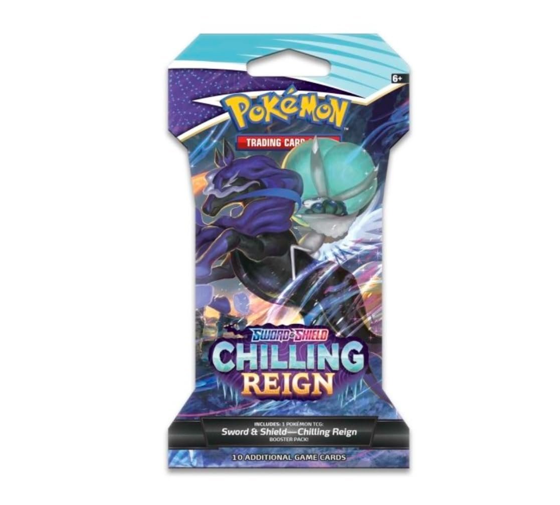 51CUj_ienML Pokemon Sword & Shield Chilling Reign Sleeved Booster | Spectrier - Image 1