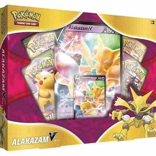 51FK9u5PiOL Pokemon TCG Alakazam V Box Sword and Shield Vivid Voltage - 4 Booster Packs - Image 1