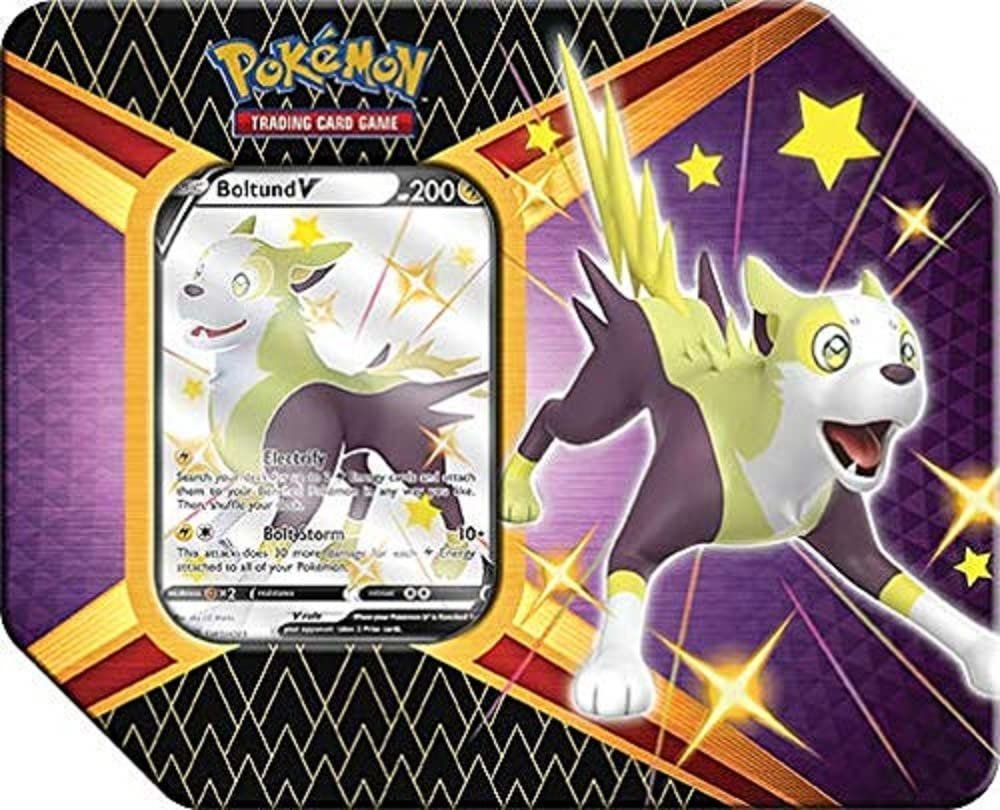 Pokémon TCG - Shining Fates - V Tin - Eldegoss V, Boltund V or Cramorant V (one at Random)