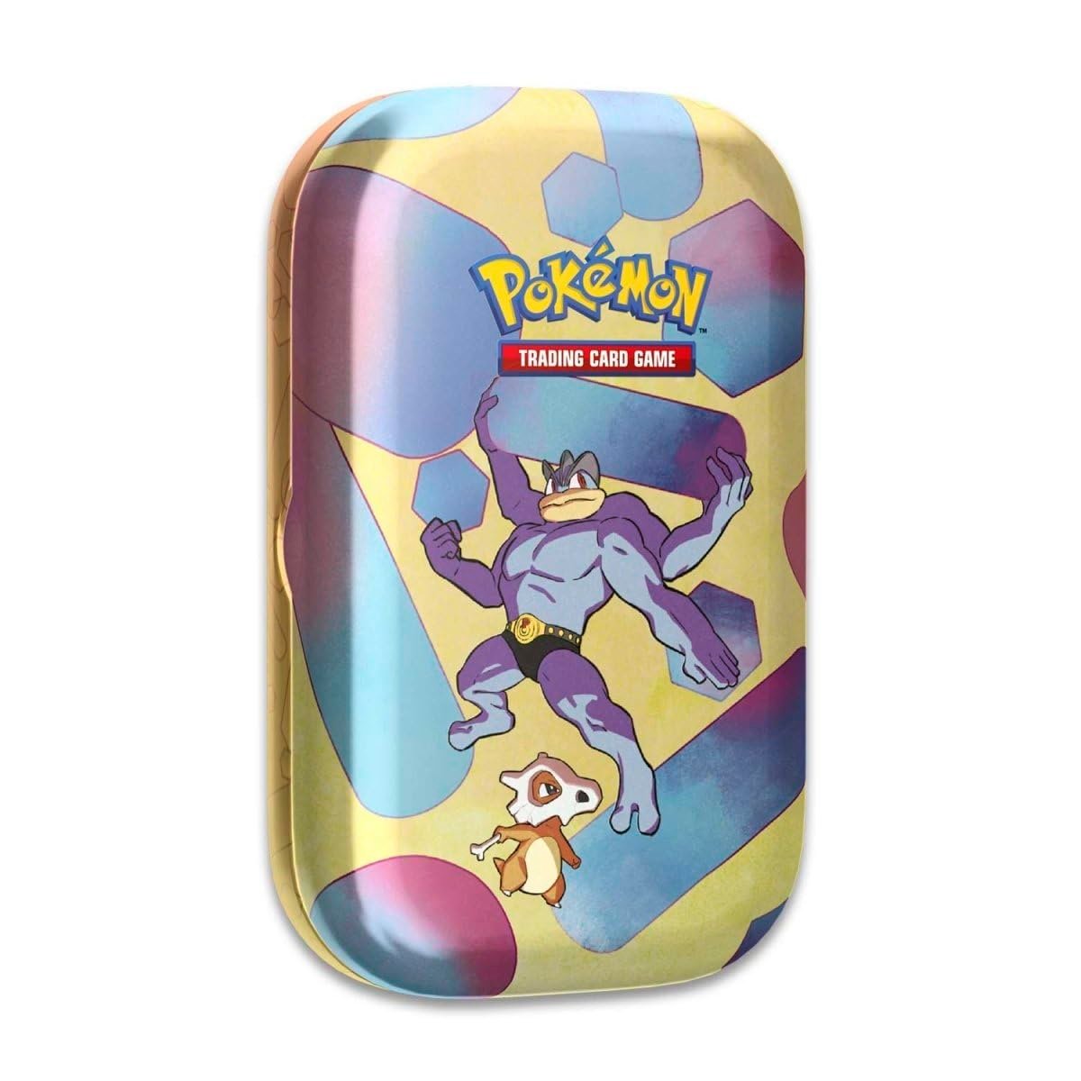 61gRTgDrpdL Pokémon TCG: Scarlet & Violet—151 Mini Tin – Machamp and Cubone (2 Booster Packs, 1 Coin & 1 Art Card) - Image 1