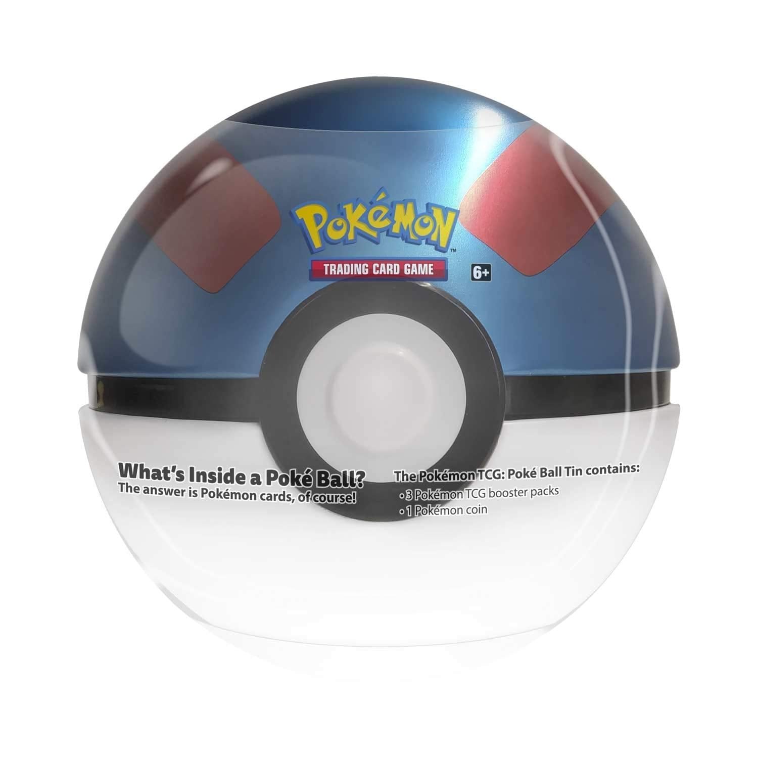 61qR2gdt-tL Pokemon TCG: Great Ball Tin - 3 Booster Pack with 1 Coin - Image 1