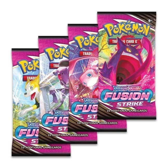 61sfuuCd_SL-1 Pokemon TCG: Sword & Shield Fusion Strike 4 Booster Packs - Image 1