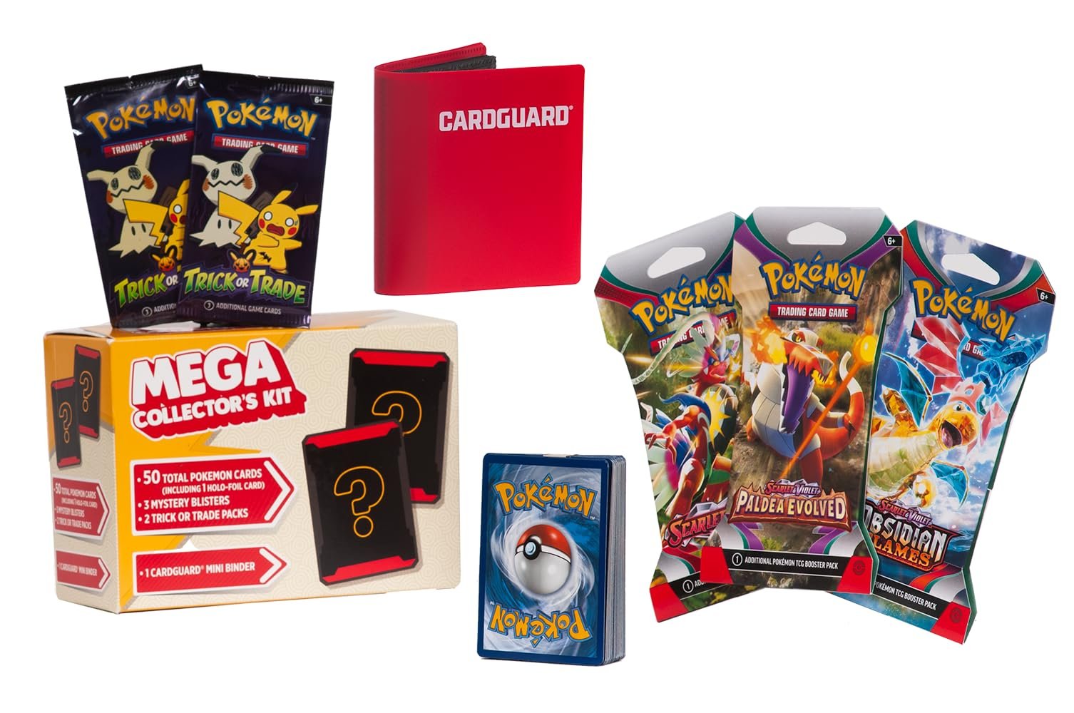 712Km9r0SYL-1 Pokémon Mega Collector's Kit: 100 Total Pokémon Cards | 5 Packs + 50 Cards (Includes 1 Holo-Foil Card) + Mini-Binder - Image 1