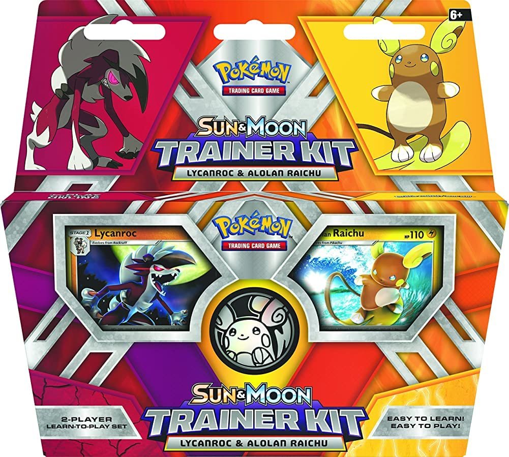 71EBZA7T5ML-1 Pokémon TCG: Sun & Moon Trainer Kit Lycanroc & Alolan Raichu Card Game - Image 1