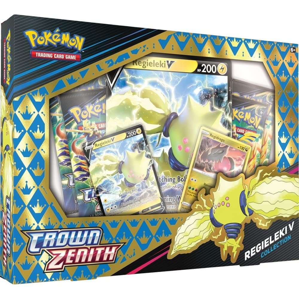 71Gr3Vo-aOL Pokemon TCG: SAS 12.5 Crown Zenith Regieleki V Box - Image 1