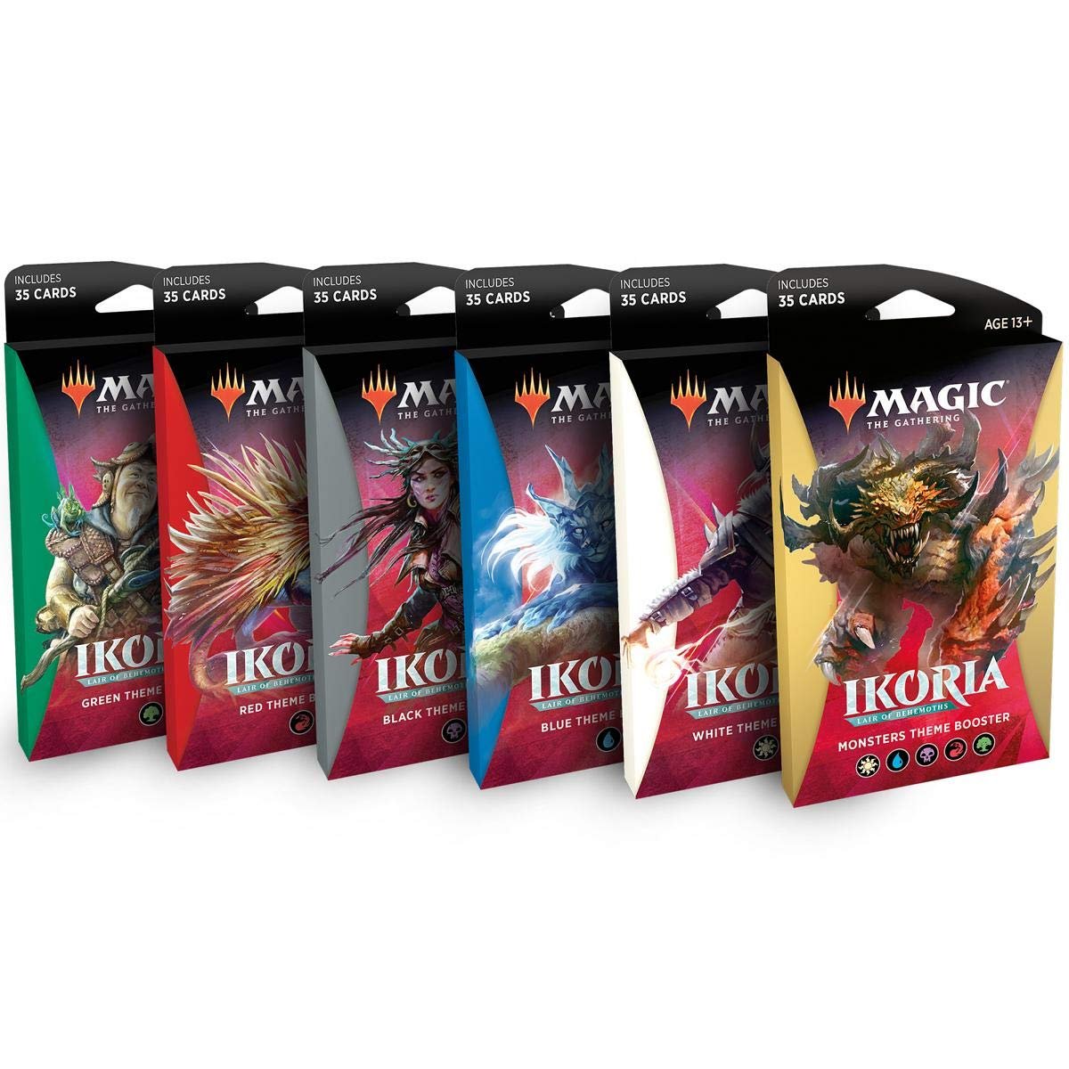 Magic: The Gathering Ikoria: Lair of Behemoths Theme Booster Bundle – All 5 Colors + Monster Pack