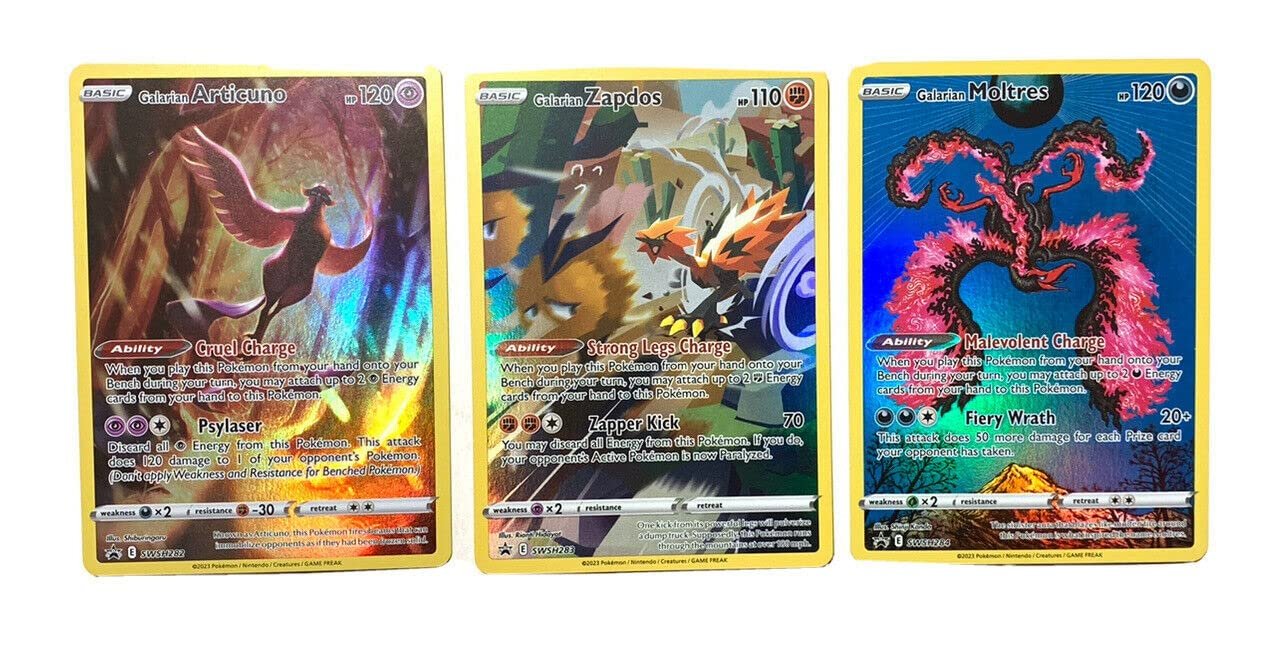 71RHZaXQ8fL Galarian Articuno Zaptos Moltres - Pokémon Crown Zenith - Promo Card Lot - SWSH282 SWSH283 SWSH284 - Image 1