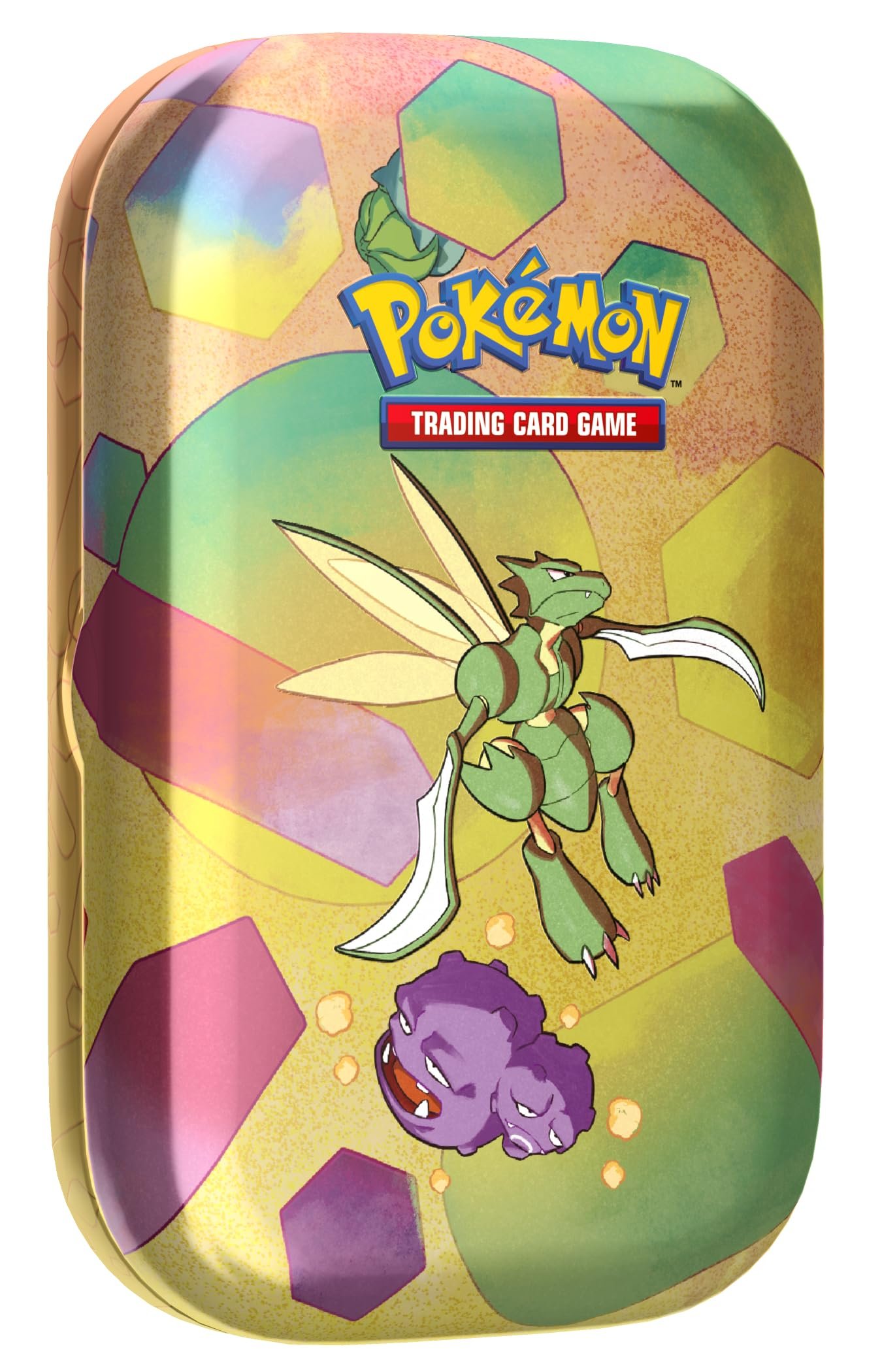 Pokemon TCG: Scarlet & Violet—151 Mini Tin – Scyther and Weezing (2 Booster Packs, 1 Coin & 1 Art Card)