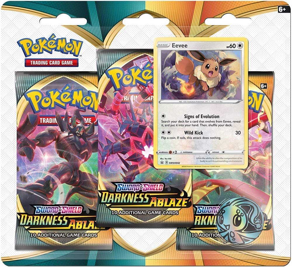 Pokemon TCG: Sword & Shield--Darkness Ablaze Three-Booster Blister
