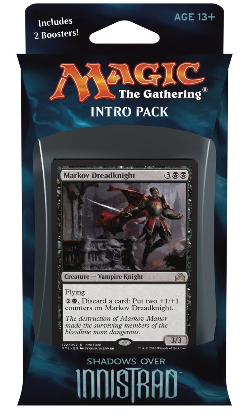Magic the Gathering: MTG Shadows over Innistrad: Intro Pack / Theme Deck: Vampiric Thirst (includes 2 Booster Packs & Alternate Art Premium Rare Promo) Black / Red - Markov Dreadknight