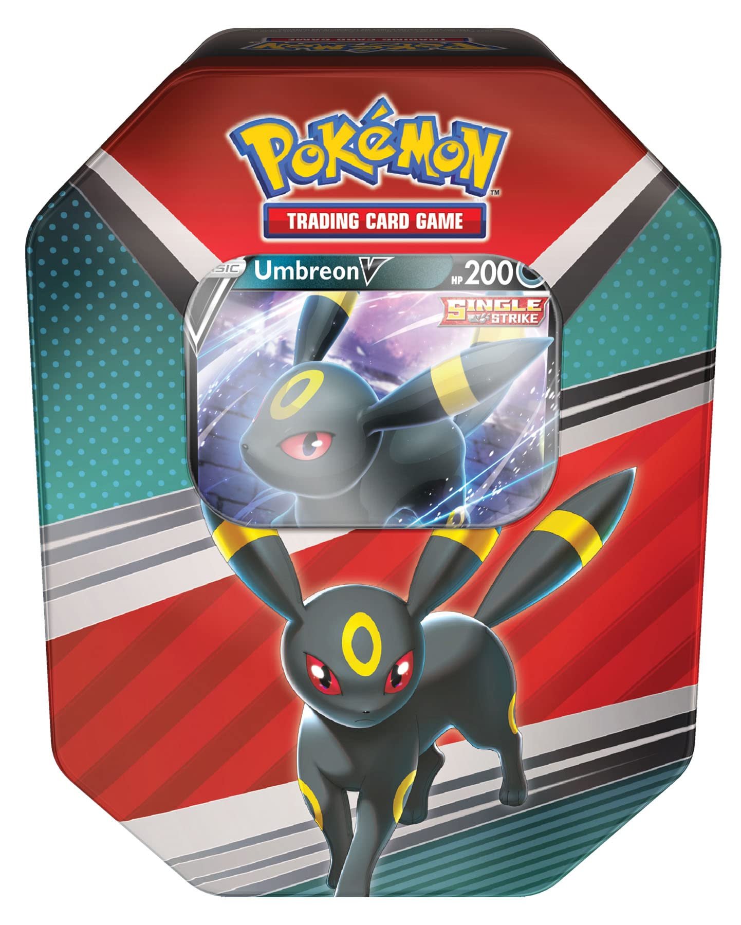 71rKa81wH9L Pokémon TCG: V Tin Heroes Umbreon (1 Foil Card & 4 Booster Packs) - Image 1