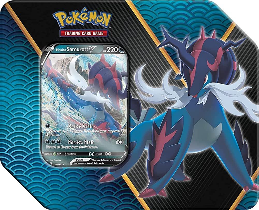 71zF2hrmpxL Pokemon Cards: Divergent Power Hisuian Samurott V Tin - Image 1