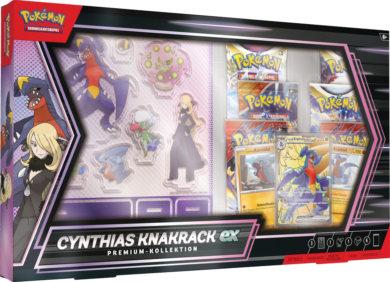 81-xA83rHWL Pokémon - Trading Card Game: Premium Collection Cynthias Knakrack-ex (3 Holographic Cards and 6 Booster Packs) - Image 1