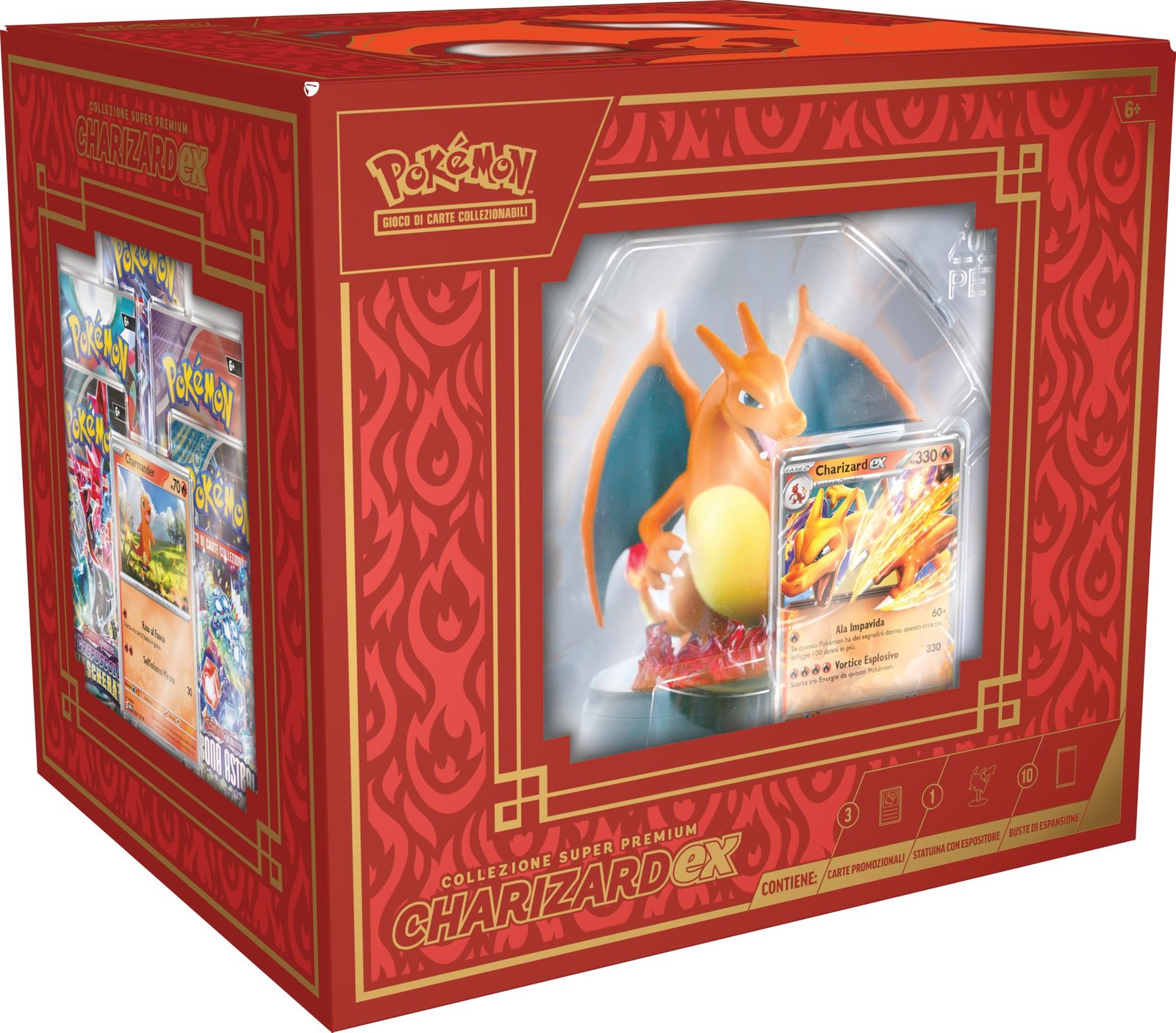 Pokémon TCG: Charizard-ex Super Premium Collection (Three Holographic Promo Cards, One Card Display Figure and 10 Expansion Envelopes)