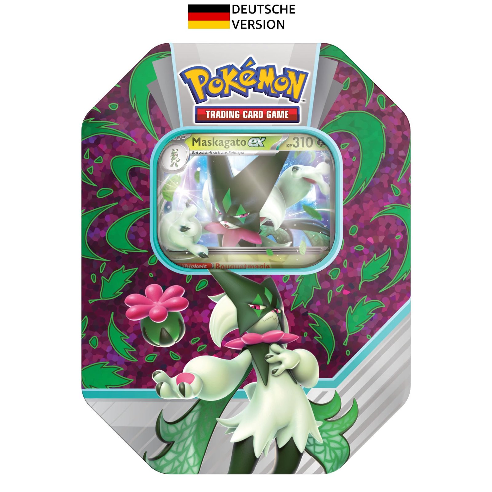 818PaV3JcYL-1 Pokémon - Trading Card Game: Tin-Box Paldea Partner: Maskagato-ex (1 Holographic Promo Card & 4 Booster Packs) - Image 1