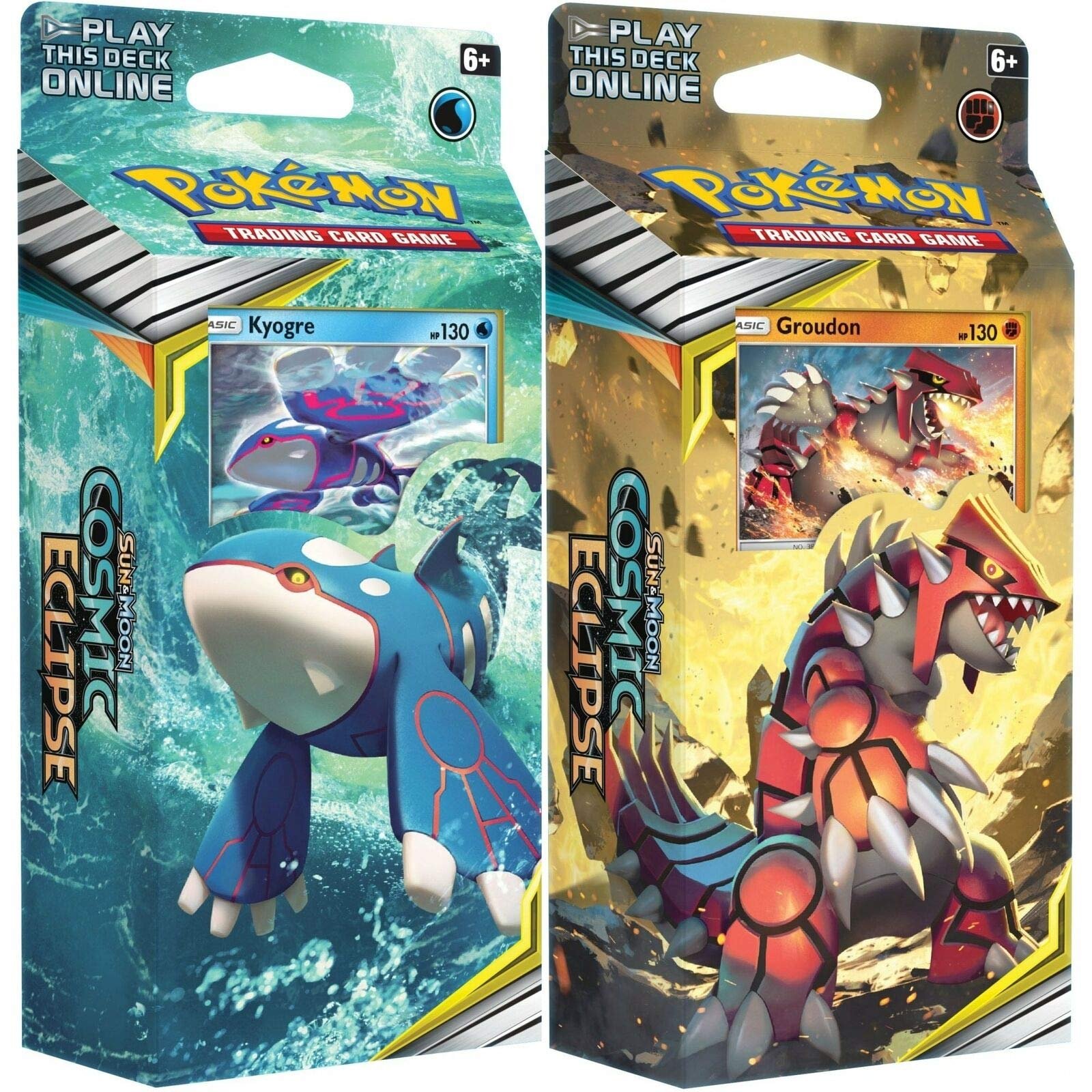 81CnzZ0veFL Pokémon 81596 Pokemon-Sun and Moon 12: Cosmic Eclipse-Theme Decks-Set of 2 Groudon & Kyogre - Image 1