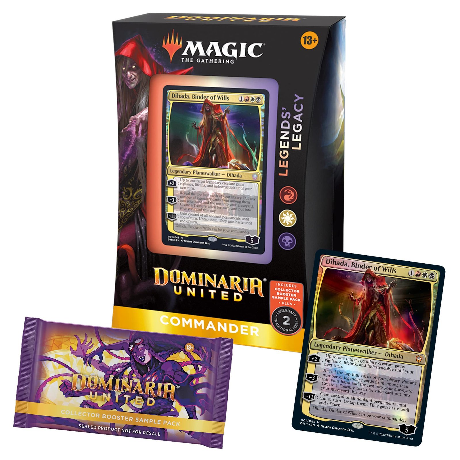 81O7rd9RVDL Magic: The Gathering Dominaria United Commander Deck – Legends' Legacy + Collector Booster Sample Pack - Image 1