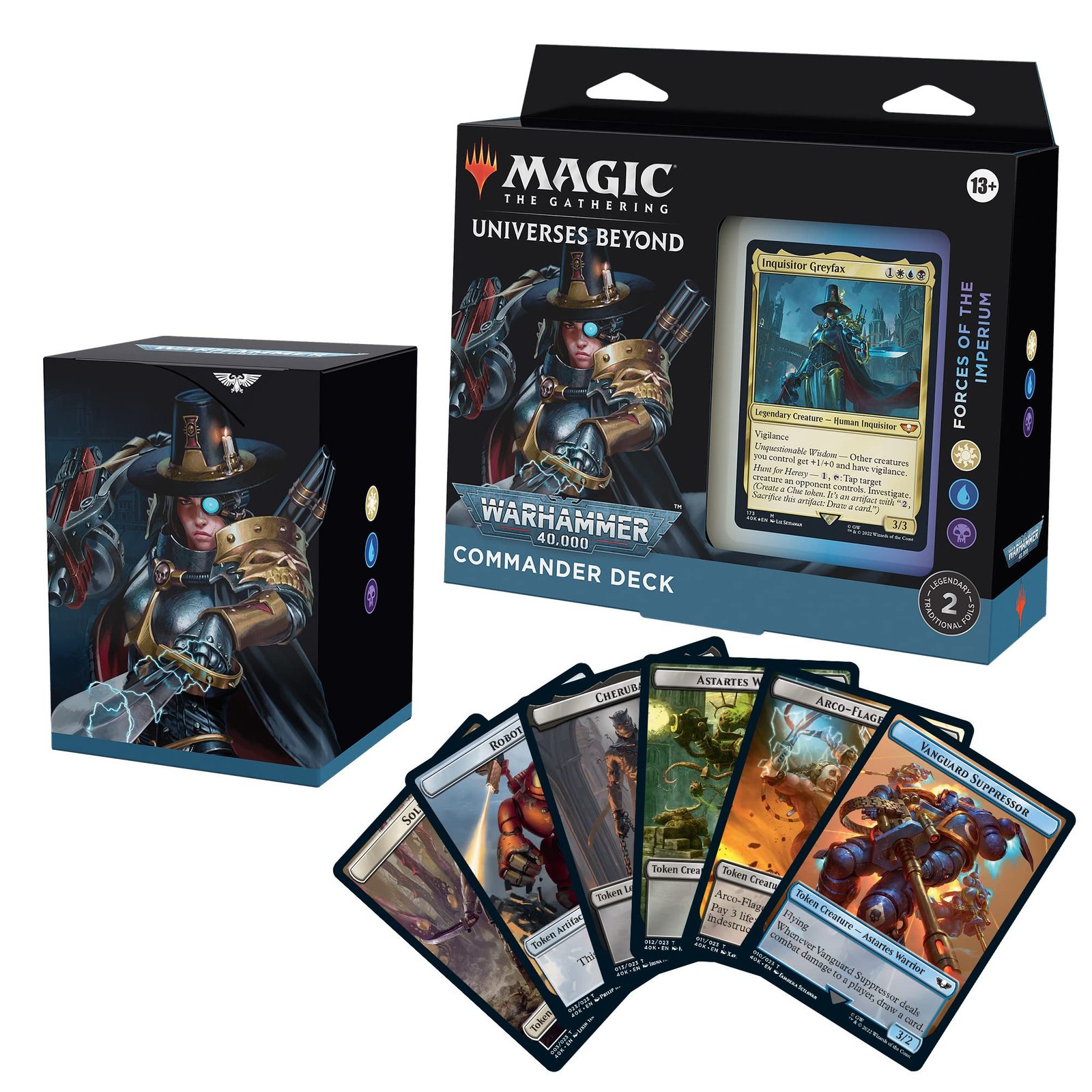 81ZOGZn0LXL Magic: The Gathering Universes Beyond: Warhammer 40,000 Commander Deck – Forces of the Imperium - Image 1