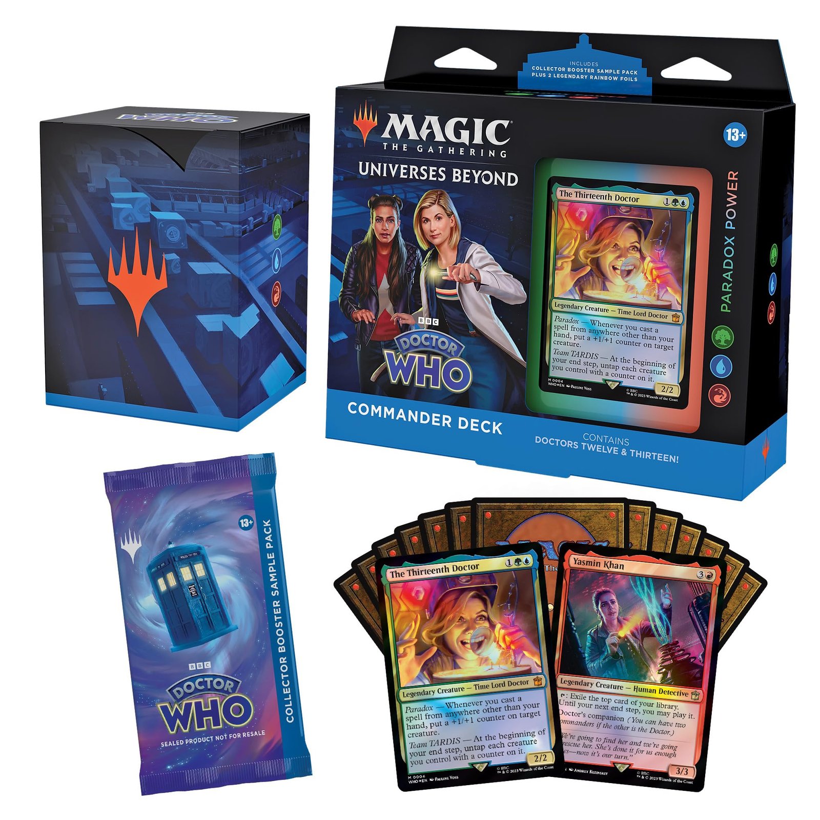 81Z_PFEtpPL Magic: The Gathering Doctor Who Commander Deck – Paradox Power (100-Card Deck, 2-Card Collector Booster Sample Pack + Accessories) - Image 1
