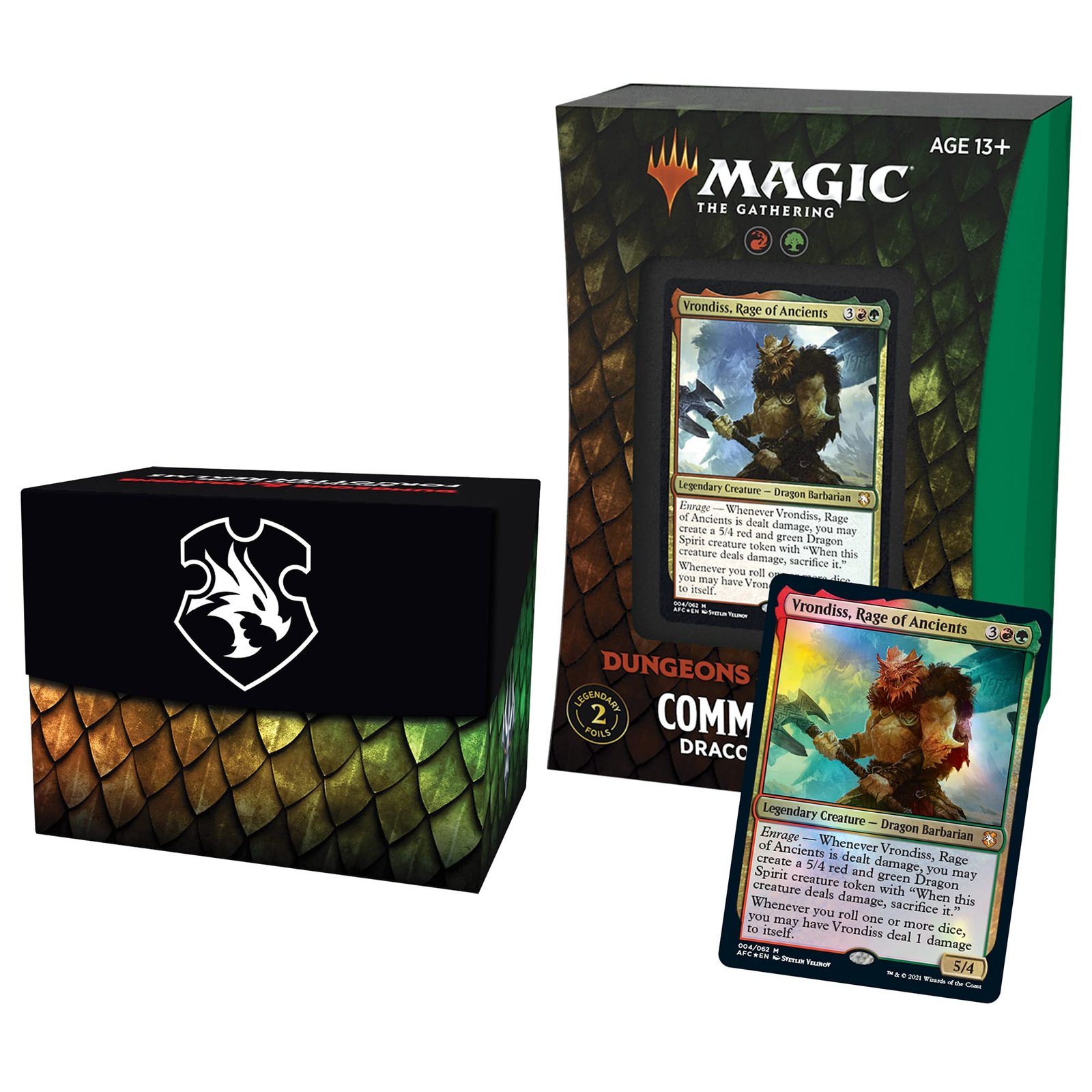 81buLfjt4XS Magic: The Gathering Adventures in the Forgotten Realms Commander Deck – Draconic Rage (Red-Green) - Image 1