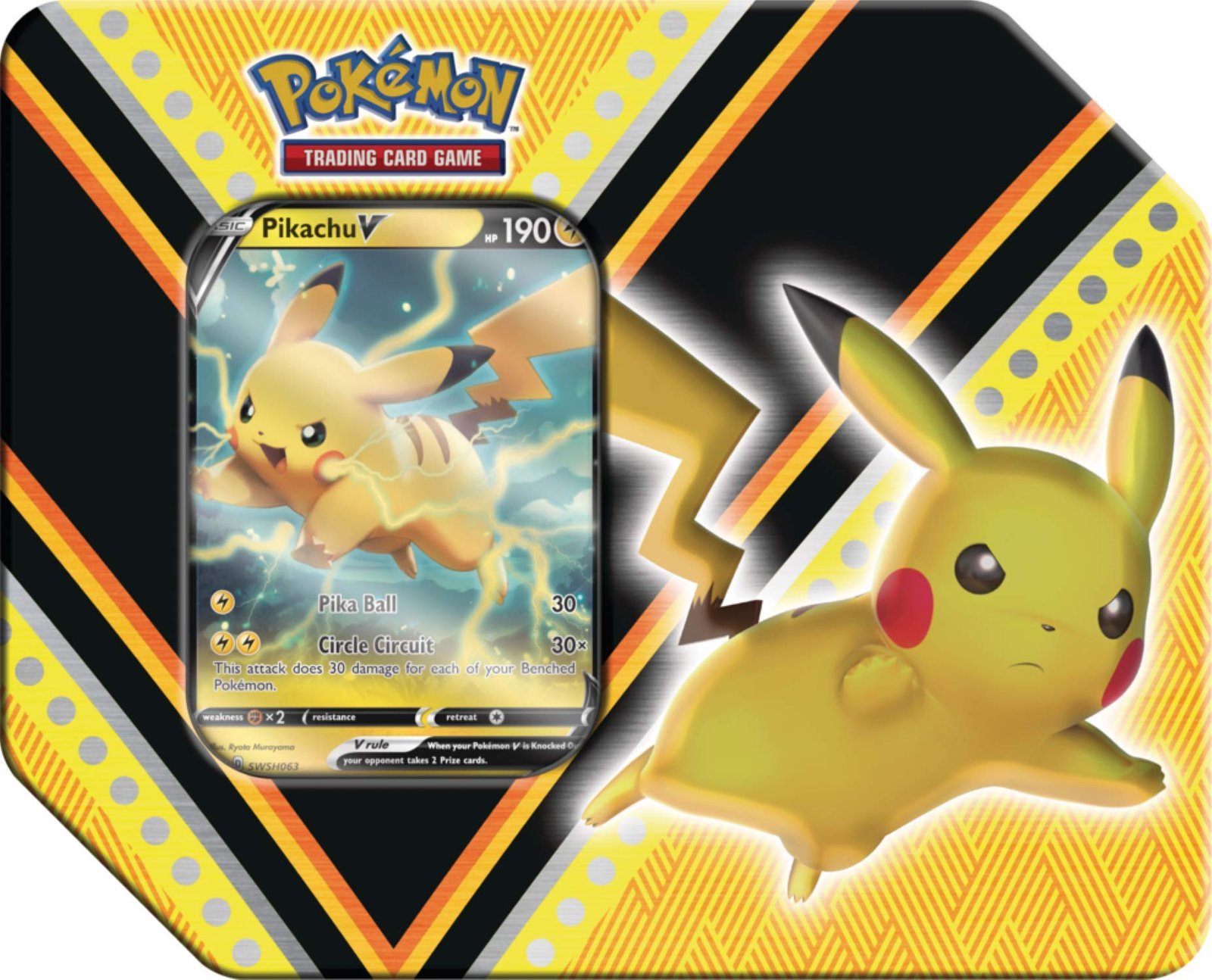 Pokémon V Powers Pikachu Tin – 5 Booster Packs & Promo Cards