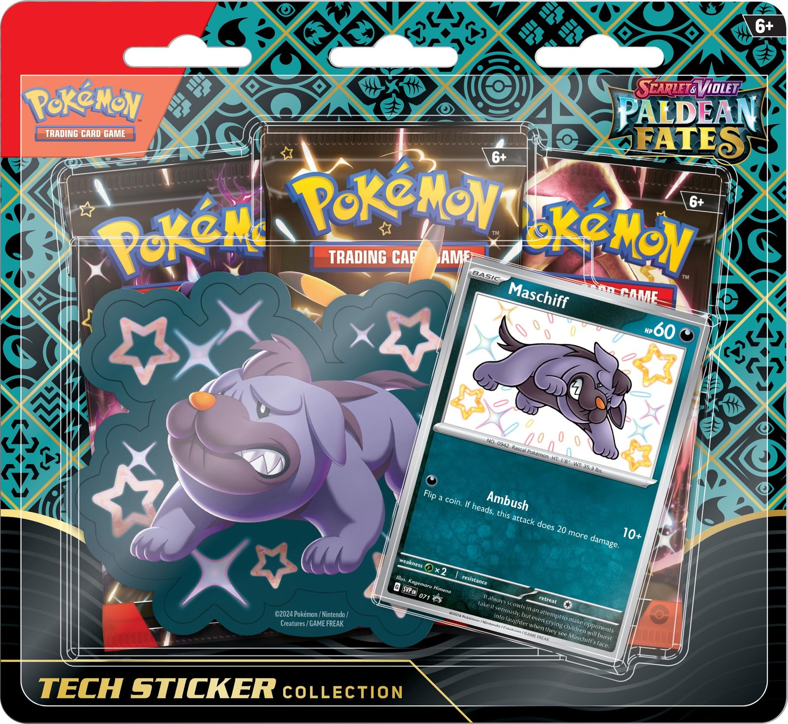 91efswNafTL POKEMON TCG: Scarlet and Violet: PALDEAN Fates: TECH Sticker Collection - Shiny Maschiff - Image 1