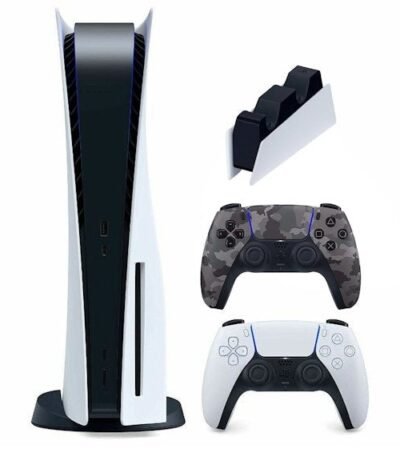 Sony Playstation 5 PS5 Disc Console with Extra DualSense Wireless Controller + DualSense Charging Station Bundle (US Plug) 1000032115/1000030606/3005837