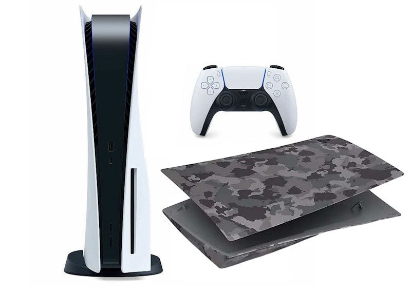 Sony-Playstation-5-PS5-Disc-Console-with-PS5-Console-Cover-US-Plug-1000032115-1000031418-Camo-Grey Sony Playstation 5 PS5 Disc Console with PS5 Console Cover (US Plug) 1000032115/1000031418