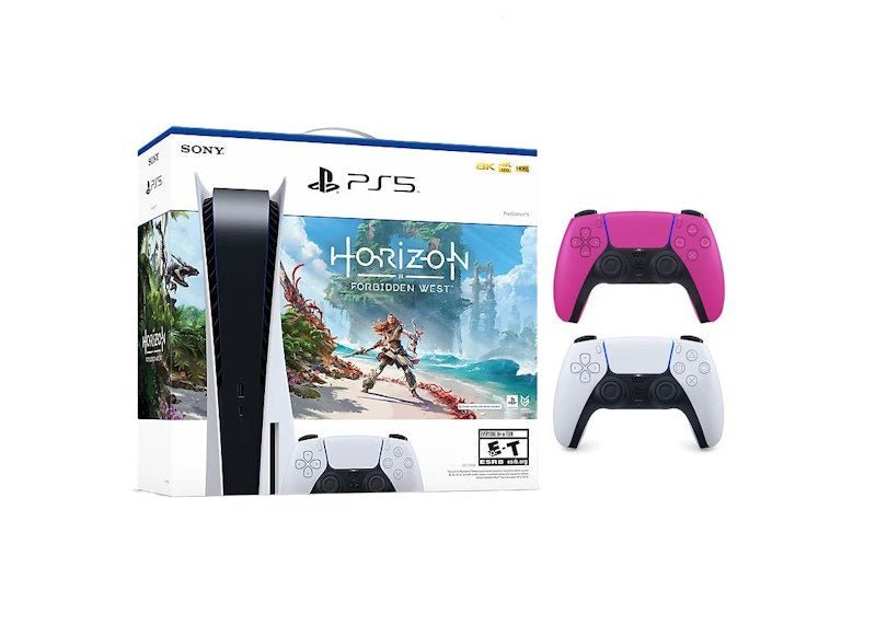 Sony-Playstation-5-PS5-Horizon-Forbidden-West-Blu-Ray-Console-with-Extra-DualSense-Wireless-Controller-Bundle-1000032115-1000032000-3006395-Nova-Pink Sony Playstation 5 PS5 Horizon Forbidden West Blu-Ray Console with Extra DualSense Wireless Controller Bundle (US Plug) 1000032115/1000032000-3006395