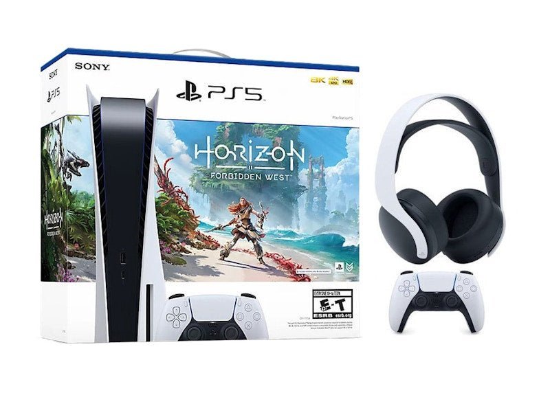 Sony-Playstation-5-PS5-Horizon-Forbidden-West-Blu-Ray-Console-with-PULSE-3D-Wireless-Gaming-Headset-1000032115-1000032000-3005688-White Sony Playstation 5 PS5 Horizon Forbidden West Blu-Ray Console with PULSE 3D Wireless Gaming Headset 1000032115/1000032000-3005688