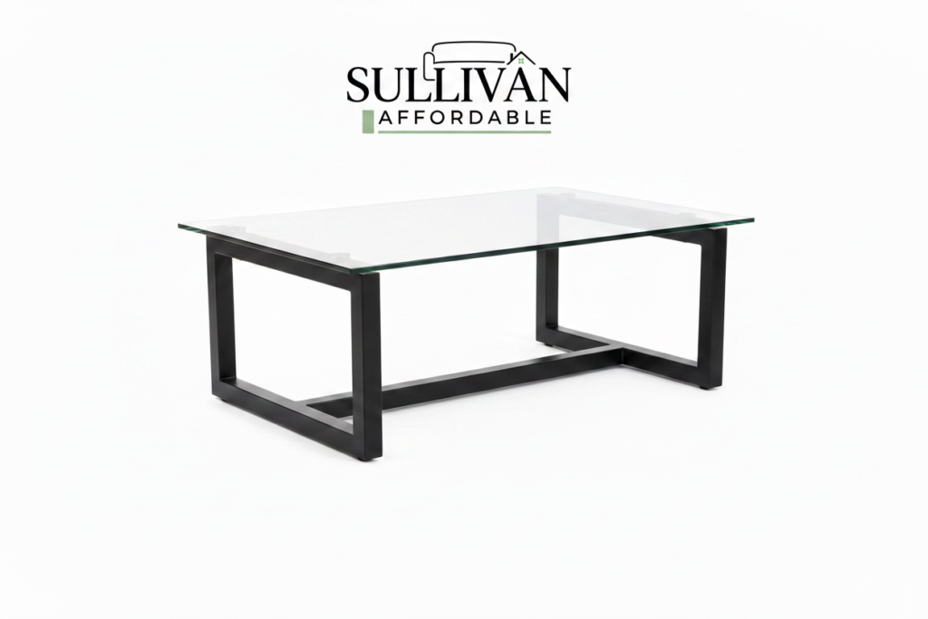 Modern Coffee Table with Tempered Glass Top with Sullivan Affordable logo